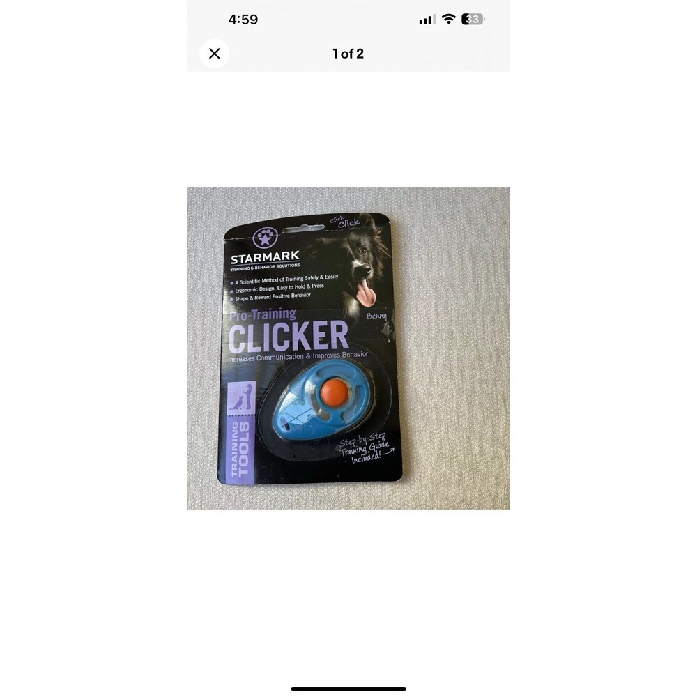 Starmark Pro-Training Clicker for Dogs, Blue NEW